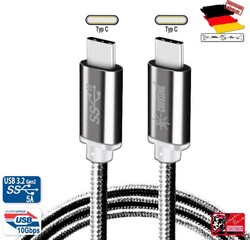 Typ C 1m USB C Ladekabel 3.1g2 5A 10Gbps 100W 4KUHD Datenkabel ASUS Samsung Sony