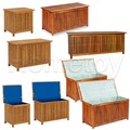 Massivholz Akazie Gartenbox Aufbewahrungsbox Auflagenbox Gartentruhe Kissen Box