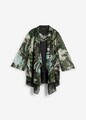 Hemdjacke und ärmelloses Top Gr. 42 Dunkeloliv Schwarz Bedruckt Damen Set Neu