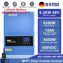 MPPT 6200W 48V Off-Grid-Hybrid Solar Wechselrichter 120A Reine Sinuswelle 500Vdc