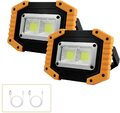 LED Baustrahler Akku Campinglampe Tragbar 2xCOB 30W 1500LM LED Arbeitsleuchte...