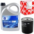 FEBI ÖLFILTER + 5L ORIGINAL ÖL 5W-30 passend für OPEL CORSA ADAM ASTRA INSIGNIA