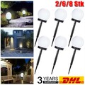 2-8 Set LED Solar Leuchten Garten Beleuchtung Außen Kugel Lampen Terrassen Licht