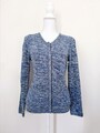 Sandro Leinen und Baumwolle blau-silber Strickjacke - Größe M