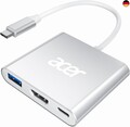 acer USB C HDMI Adapter Multiport, 4K HDMI USB C Adapter mit PD 100W, USB 3.0