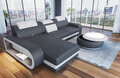 Leder Sofa Luxus Ecksofa Design Couch Ledercouch Modern Grau Weiß Berlin L-Form