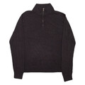 DOCKERS Herren Pullover Brown 1/4 Reißverschluss Eng Strick L
