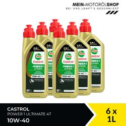 Castrol Power 1 Ultimate 4T 10W-40 JASO MA2 API SN 6x1 Liter = 6 Liter