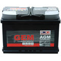 AGM Gem 12V 70Ah 760A/EN Starterbatterie Autobatterie 65Ah 70Ah 77Ah