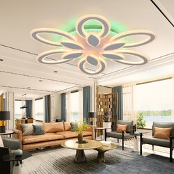 Deckenlampe LED Deckenleuchte Blumendesign- 90W Dimmbar Schlafzimmerlampe RGB