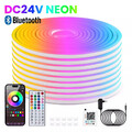 5-30M Strip Neon LED Streifen RGB Flex Schlauch Diffus Dimmbar APP 24V Bluetooth