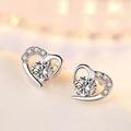Damen Ohrringe Silber 925 Ohrstecker Herz Zirkonia Herz Frauen Ohrring Geschenk