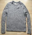 Herren Strick-Pullover Gr. L *Selected Homme*-Grau-Zopfmuster