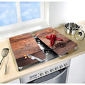 Wenko Glasabdeckplatten 2er Set Peperoni Glas Schneidebrett Abdeckplatten Herd