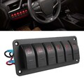 2/3/4/5/6 Gang Auto Wippschalter Panel Schalter DC 12V 24V Rot LED Wasserdicht