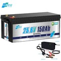 24V 150AH LiFePO4 Lithium Batterie AKKU BMS Solaranlage Wohnmobil EU Ladegerät