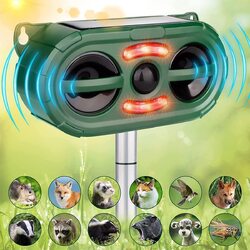 Solar Tiervertreiber Ultraschall Abwehr Marder Katzen Hunde Abwehr Schreck USB