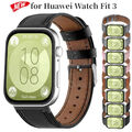 Für HUAWEI Watch Fit 4 3 Smart Watch Klassisch Leder Uhrenarmband Ersatz Armband