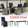 Gartenmöbel Poly Rattan Gartengarnitur Sitzgruppe Esstisch Set mehrere Auswahl