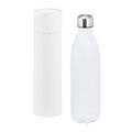 1 x Thermo Trinkflasche, Isolierflasche 1 Liter, Edelstahl Vakuumflasche, weiß