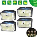 4x LED Fluter Solarleuchte Solarlampe mit Bewegungsmelder Außen Garten Strahler