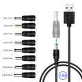 8 in 1 Universal Stromkabel USB zu DC 5,5 * 2,1mm 6,4 *4,4mm Klinke 5V Ladekabel