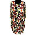 Naveed Jersey Kleid Tunika Gr 48 50 (3XL) All-Over Blätte Print weiß mehrfarbig