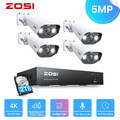 ZOSI 5MP PoE Überwachungskamera Set Außen 8CH 2TB 4K NVR Farbnachtsicht Audio