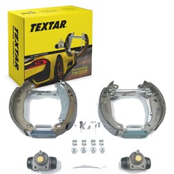 TEXTAR BREMSBACKEN SATZ VORMONTIERT passend für RENAULT TWINGO 1