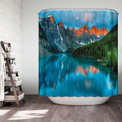 Duschvorhang Textil Badewannenvorhang 180x200cm inkl Ringe Anti Schimmel Design6