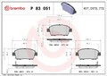 BREMBO Bremsbelagsatz, Scheibenbremse P 83 051 für TOYOTA