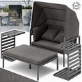 Gartenliege Aluminium Sonnenliege inkl. Sonnendach wetterfest Strandkorb