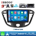 9" Android 13 CarPlay Autoradio 2+64G Für Ford Transit Custom 12-21 RDS GPS Cam