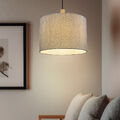 Hängelampe Pendelleuchte Wohnzimmerlampe Textil Holz schwarz Esstischleuchte 