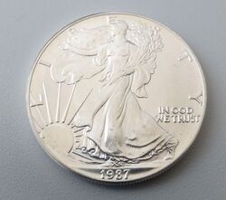 American Silber Eagle 1987 Liberty 1 Dollar 1 oz 999 Silber