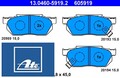 Ate 13.0460-5919.2 Bremsbelagsatz für Scheibenbremse Bremsbelagsatz für Honda 