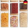 ComSaf 650ml/1100ml/1500ml Vorratsgläser mit Deckel 6er Set, ?10cm Vorratdosen 
