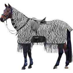 Waldhausen 135 cm Fliegenausreitdecke Zebra mit Fransen Fliegendecke