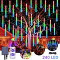 Solar LED Meteorschauer Lichterkette Außen Eiszapfen RegenLichter Weihnachtsdeko