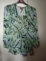 Damen Bluse L Esprit Blau Grün Weiß Top