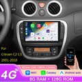 9'' Android13 Autoradio CarPlay DSP GPS Für Citroen C2 C3 2001-2010 8+128GB WIFI