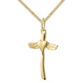 Goldkreuz Anhänger Gold 585 mit Herz und Engelsflügel + Kette oder ohne Kette