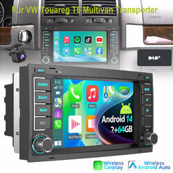 DAB+ Für VW Touareg Multivan V Carplay Autoradio Android 14 GPS RDS 64G WiFi KAM