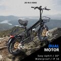 2000W E Bike 48V Doppel Akku Mountainbike 18AH Elektrofahrrad 20Zoll Doppelmotor