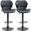 2er-Set Barhocker 360° drehbare Barstühle höhenverstellbar Bistrohocker Schwarz