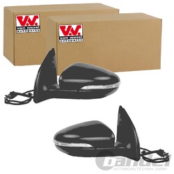 2x VAN WEZEL AUßENSPIEGEL SCHWARZ LINKS+RECHTS passend für VW GOLF | ASPHÄRISCH