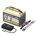 12V 100Ah Lithium Batterie LiFePO4 Akku mit 14.6V 20A LiFePO4 Batterie Ladegerät