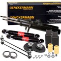 DENCKERMANN Stoßdämpfer + Koppelstange Rep-Satz Vorne + Hinten für PEUGEOT 206