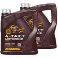 Motoröl 4-Takt 10W40 MANNOL API SL 2x 4 Liter für Arctic Cat CAN-AM Honda Kymco