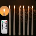 6-24Set Stabkerzen LED Kerzen flackernd mit Timer Fernbedienung Weihnachten Deko